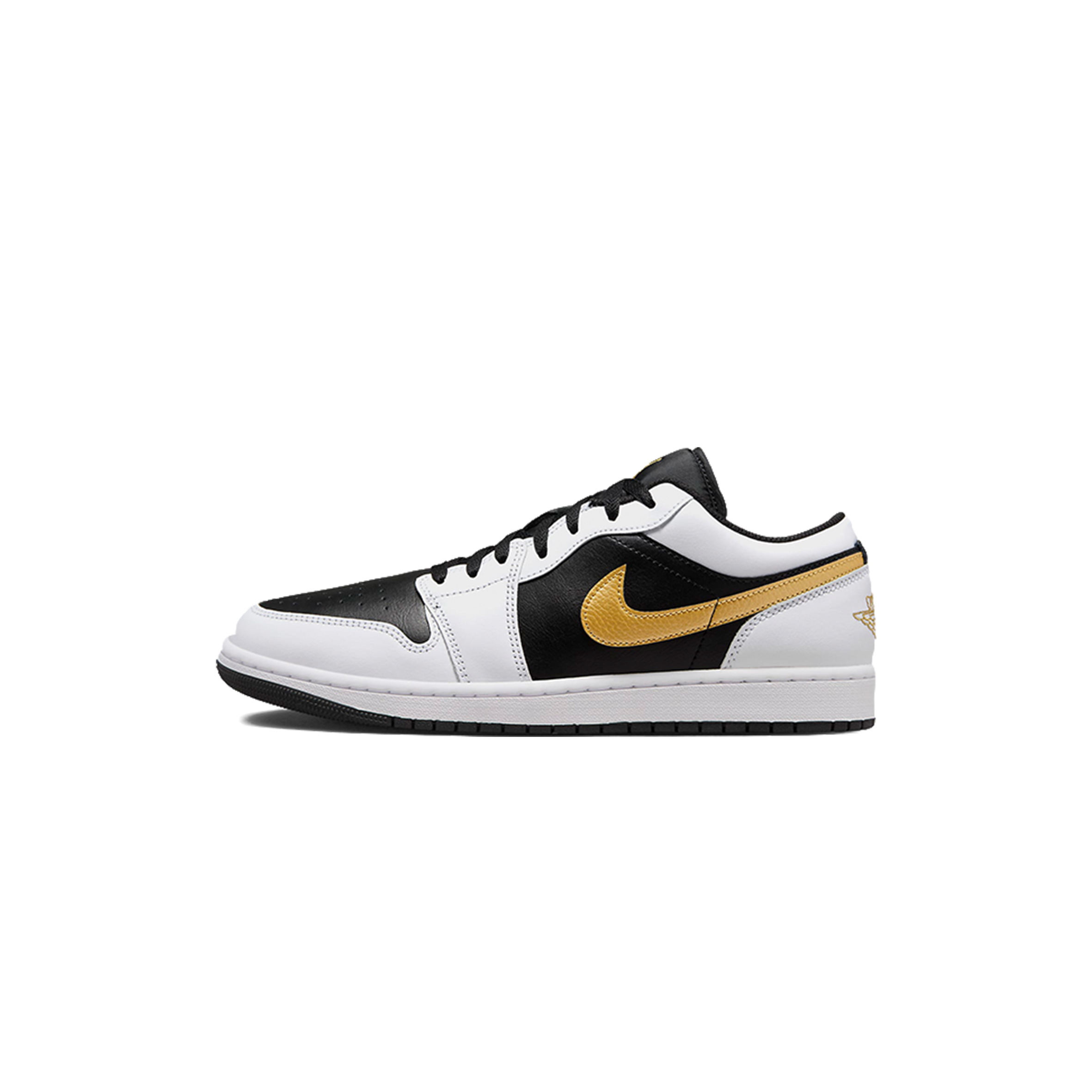 NIKE AIR JORDAN 1 LOW WHITE BLACK METALLIC GOLD 553558-172